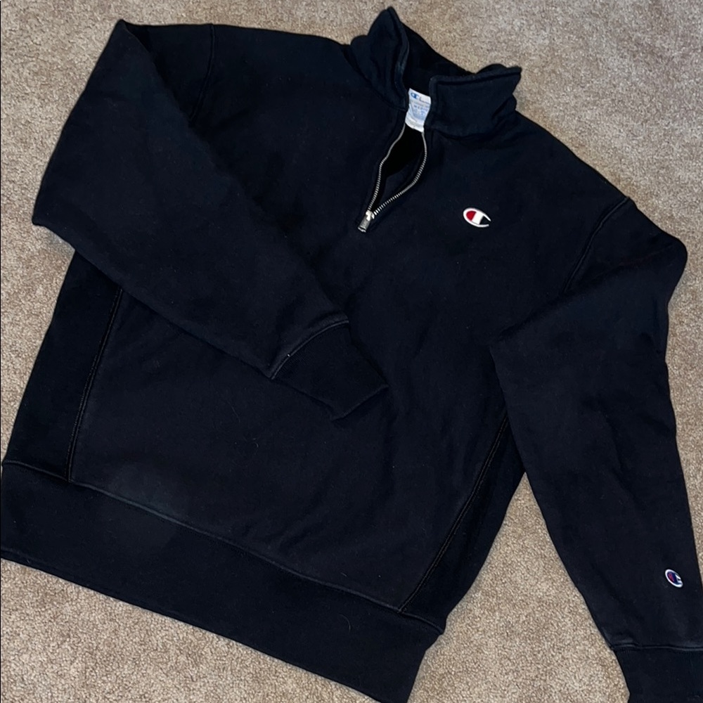 Champion Black Quarter-Zip Sweatshirt